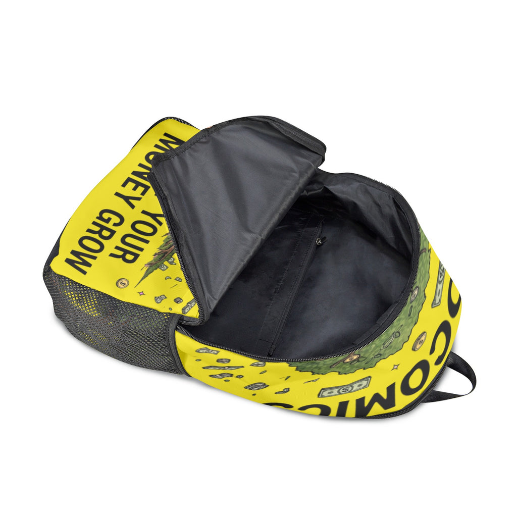 Ecocomics Yellow BackPack Fabric Backpack with Side Mesh Pockets