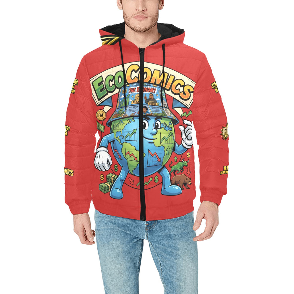 Ecocomic Bubble Jacket All Red Hooded Jacket