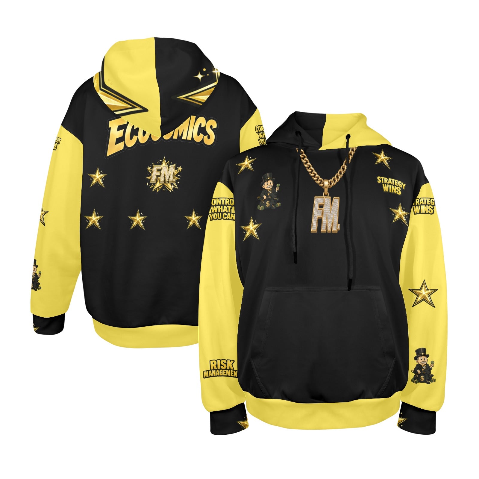 Ecocomics Hoodie Black & Yellow Men's Hoodie