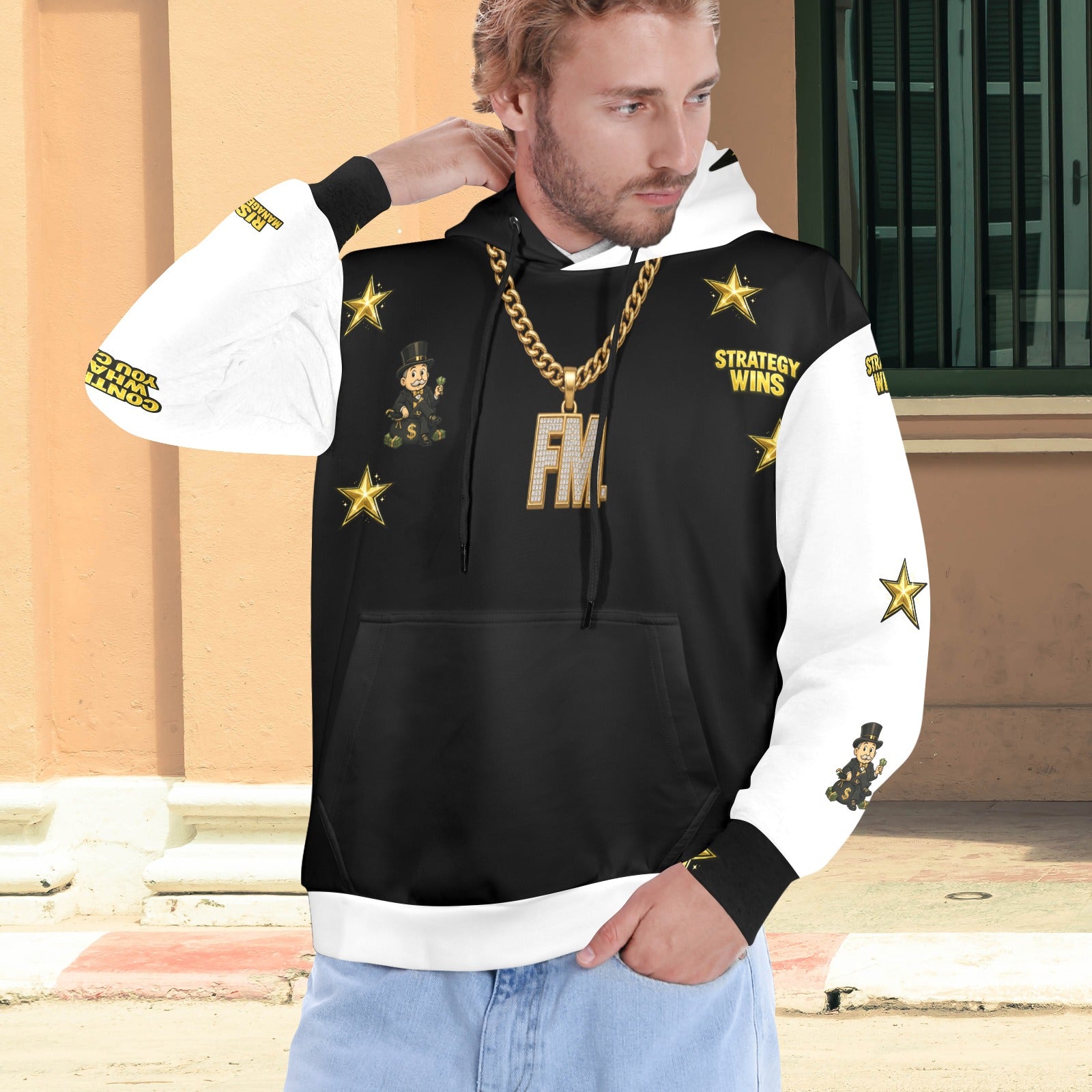Ecocomics Hoodie Black & white Men's Hoodie
