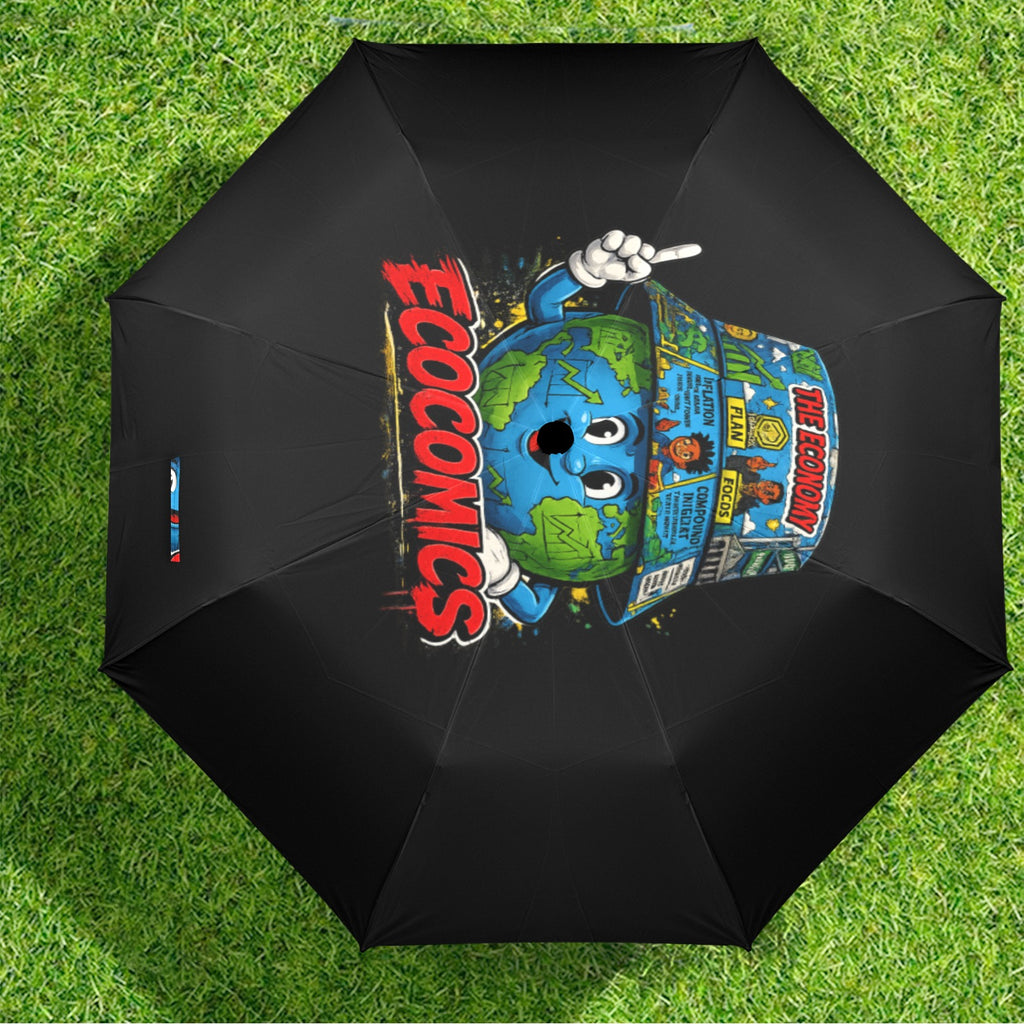 Ecocomics Unbrella Black Semi-Automatic Foldable Umbrella