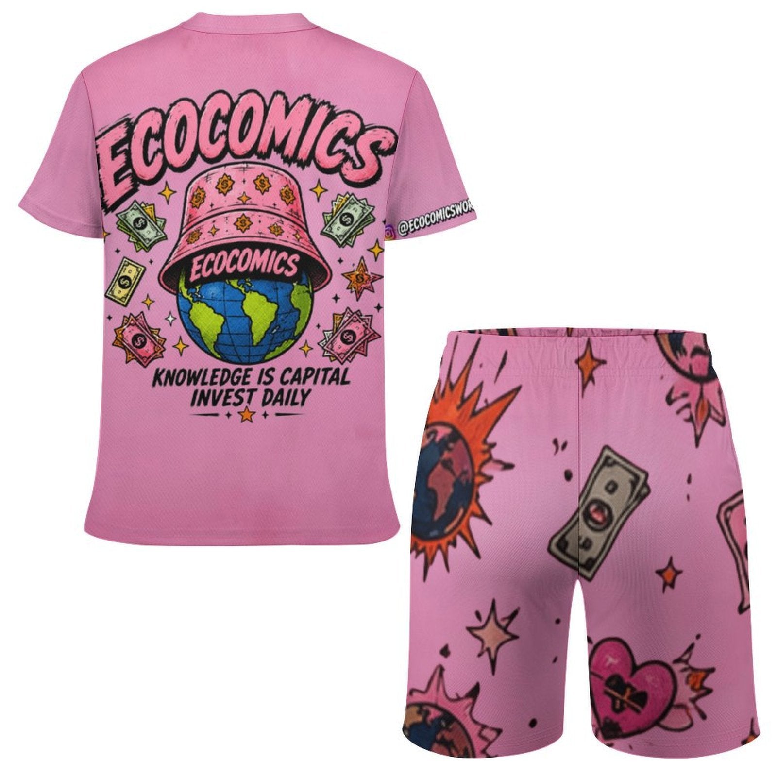 Ecocomics Mind Over Money Teen T-shirt Set Pink