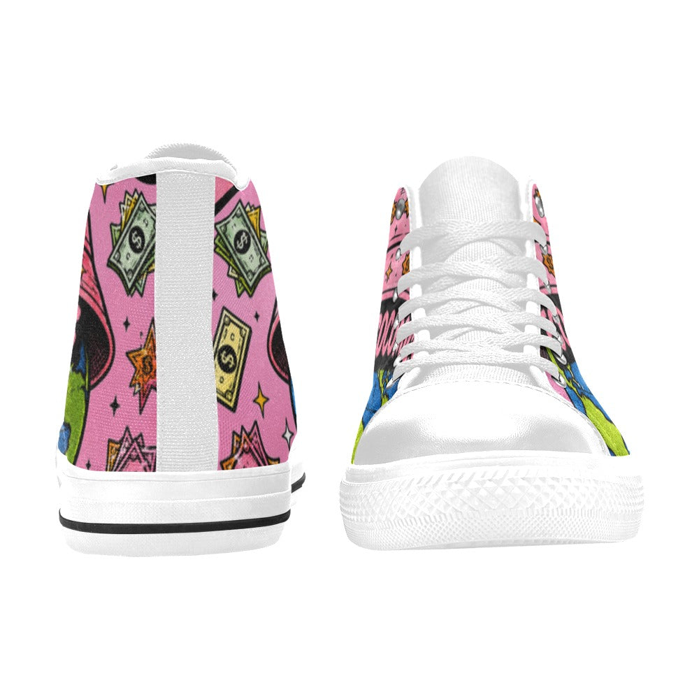 Ecocomics High Top Canvas Pink Shoes for Kids