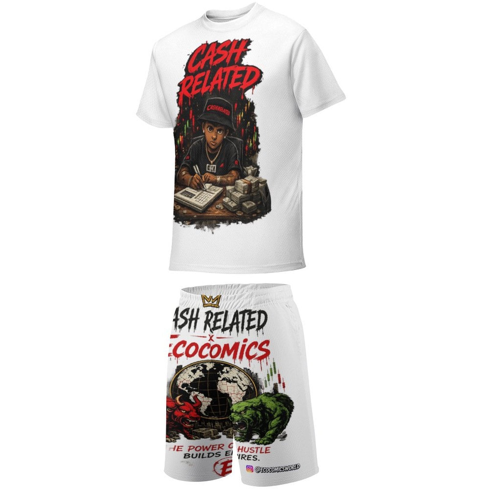 Ecocomics Cash Related Teen T-shirt Set White