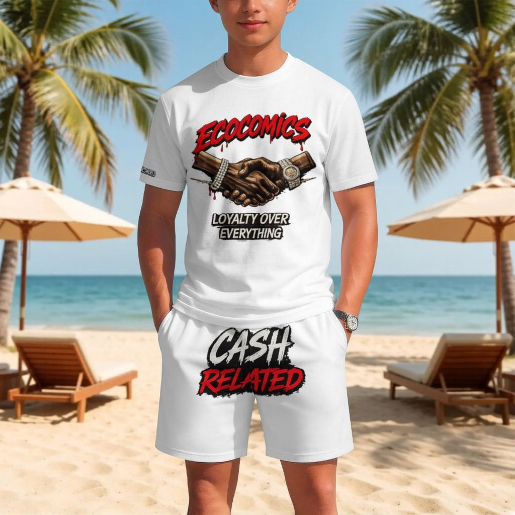 Ecocomics Cash Related White Teen T-shirt Set
