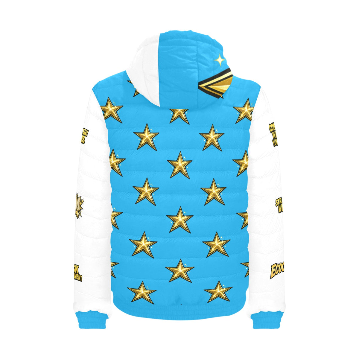 Ecocomic Bubble Jacket Blue & White Hooded Jacket