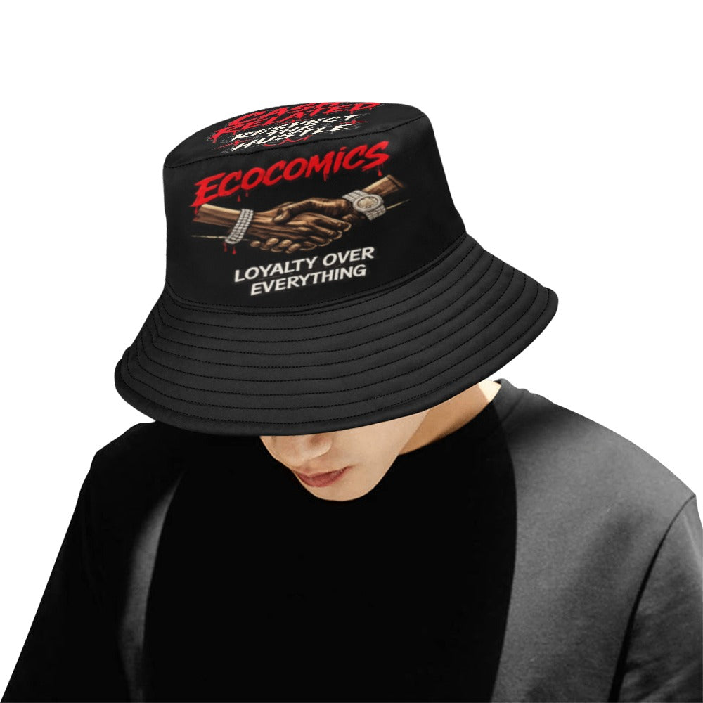 Ecocomics Cash Related Black Bucket Hats