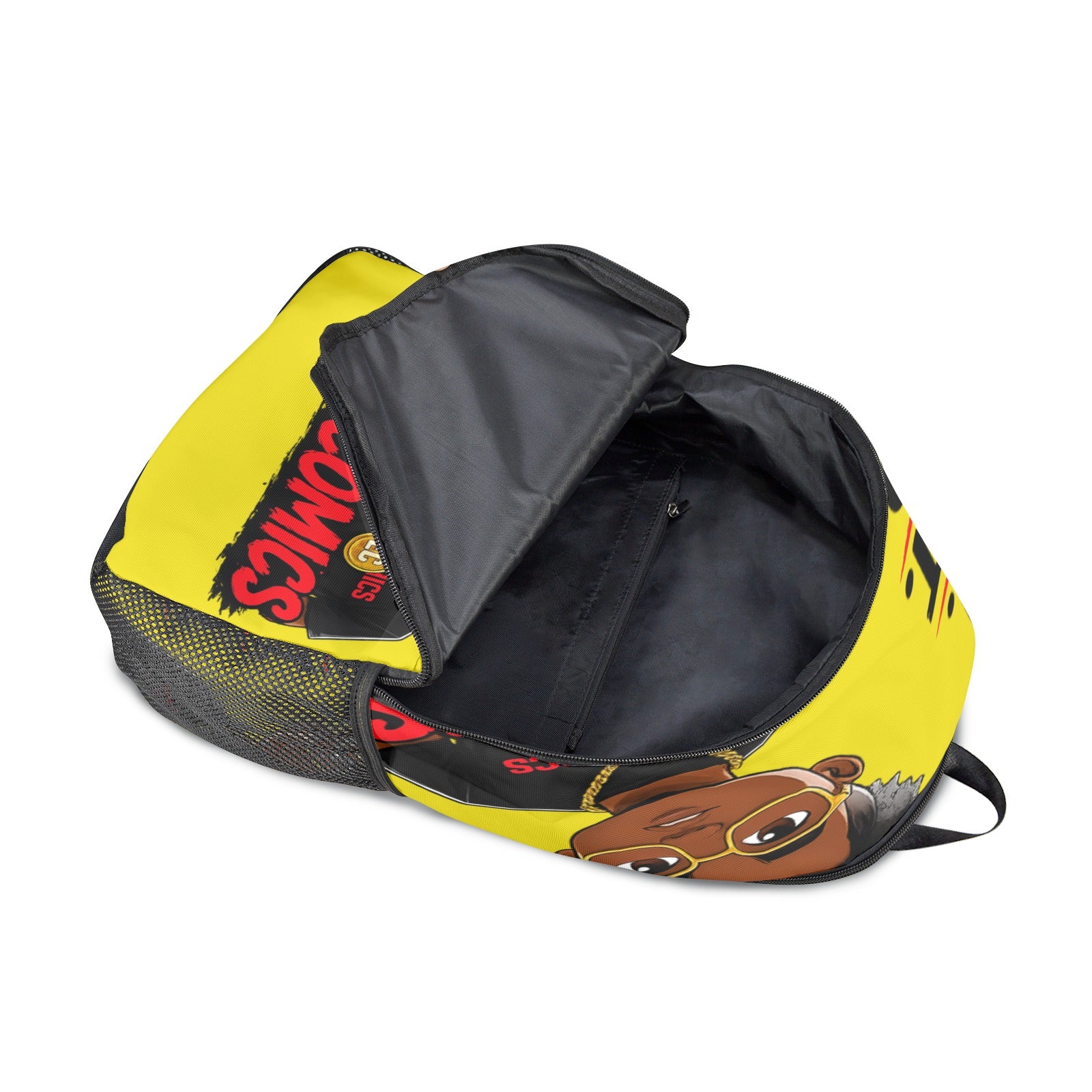 Ecocomics Yellow Backpack Fabric Backpack with Side Mesh Pockets