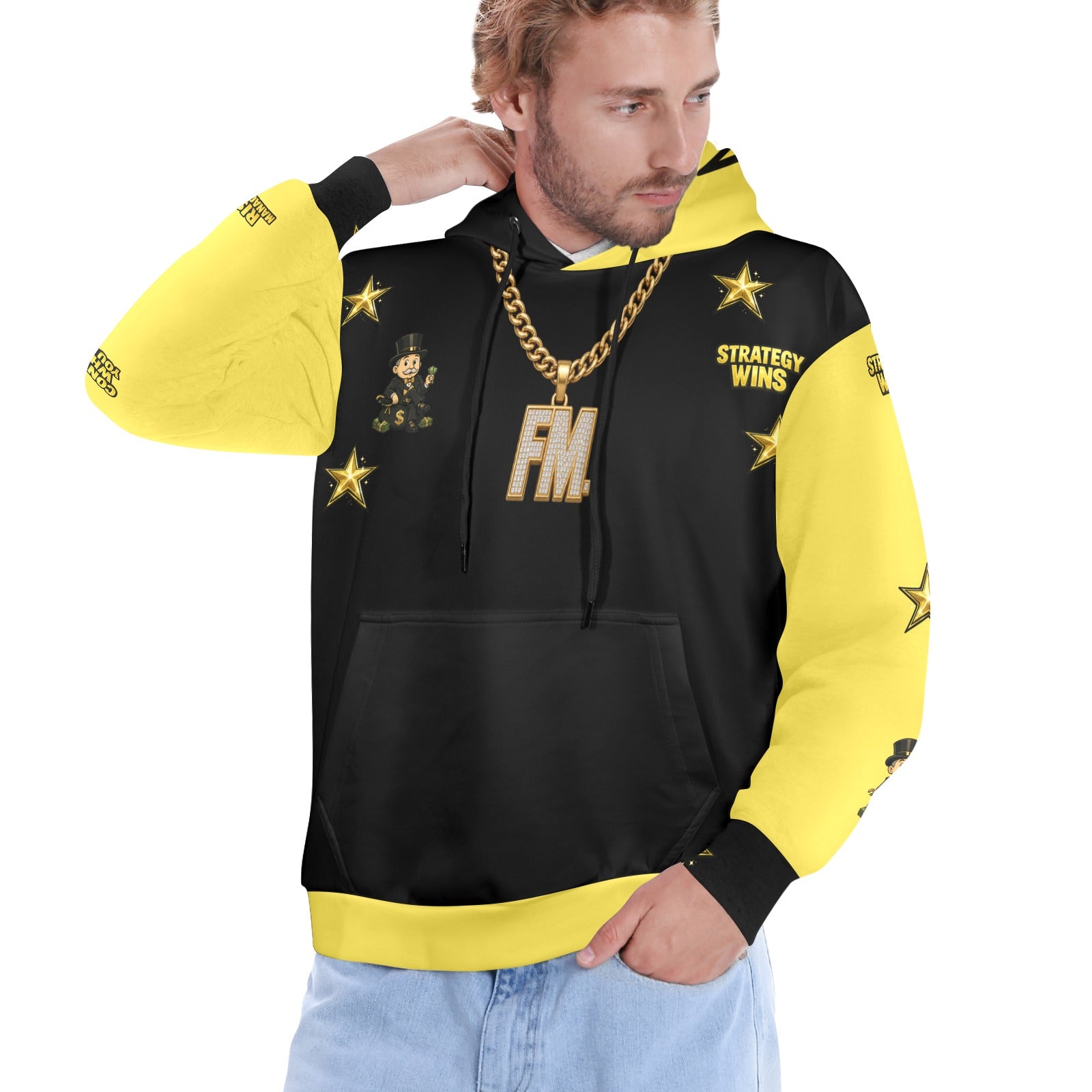 Ecocomics Hoodie Black & Yellow Men's Hoodie