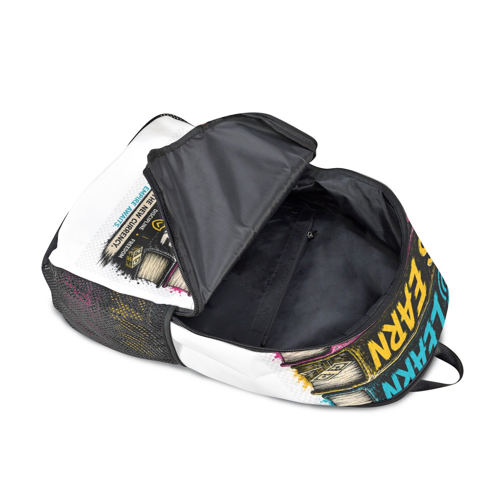 Back To School Fabric Backpack with Side Mesh Pockets