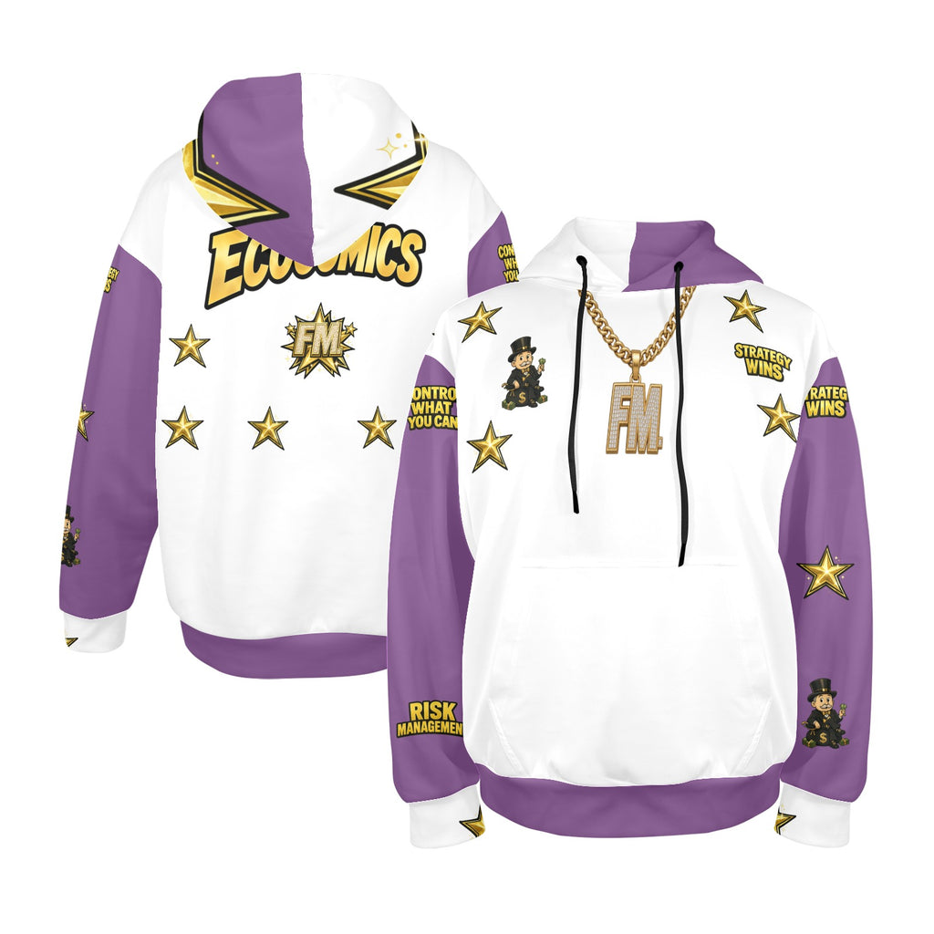 Ecocomics Hoodie White and Purple Men's Hoodie