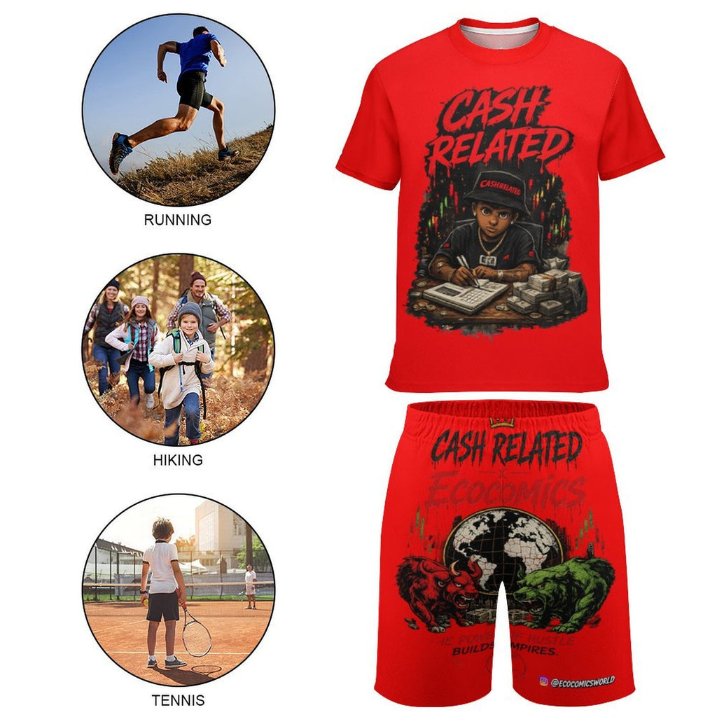 Ecocomins Cash Related Teen T-shirt Set RED