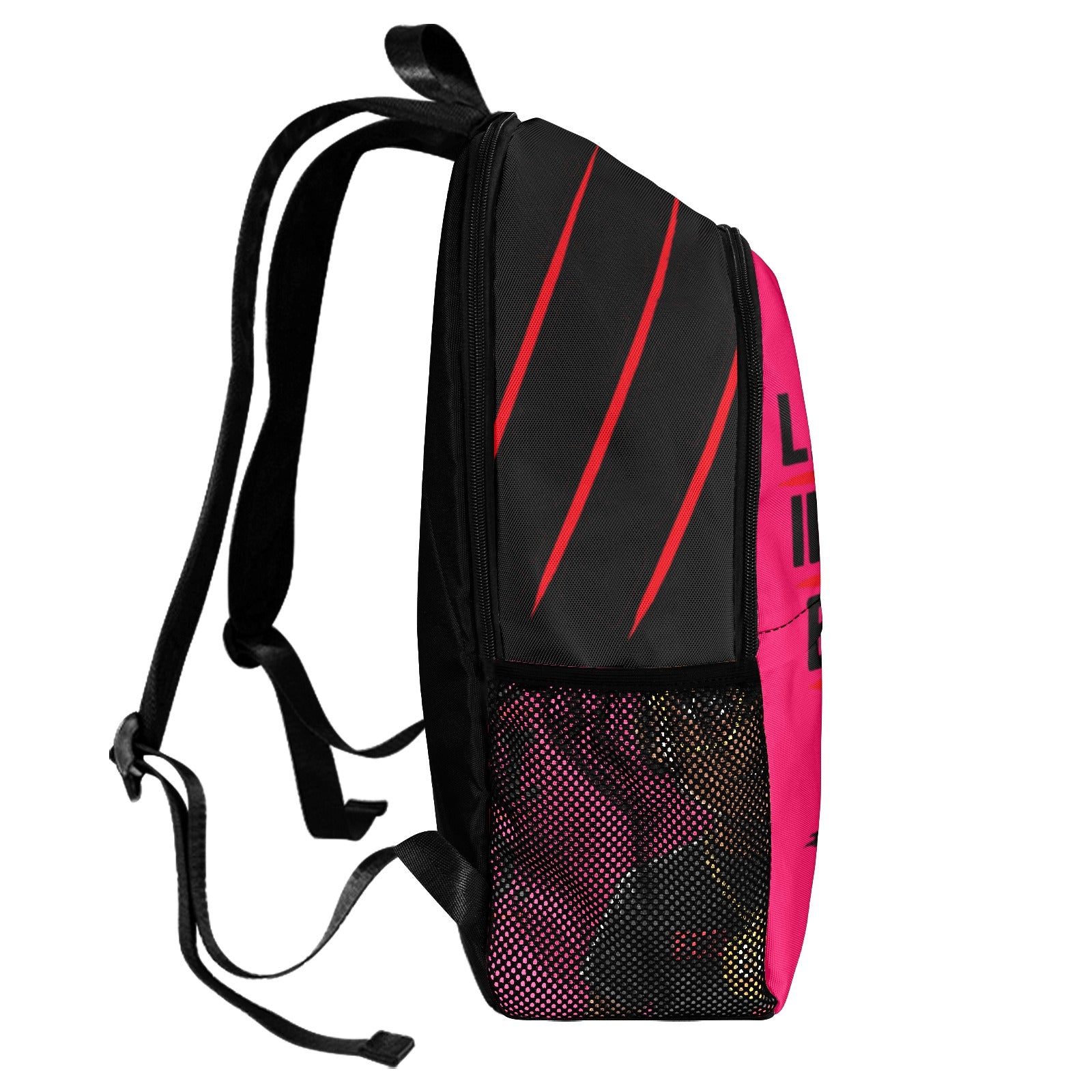 Ecocomics Pink Backpack Fabric Backpack with Side Mesh Pockets