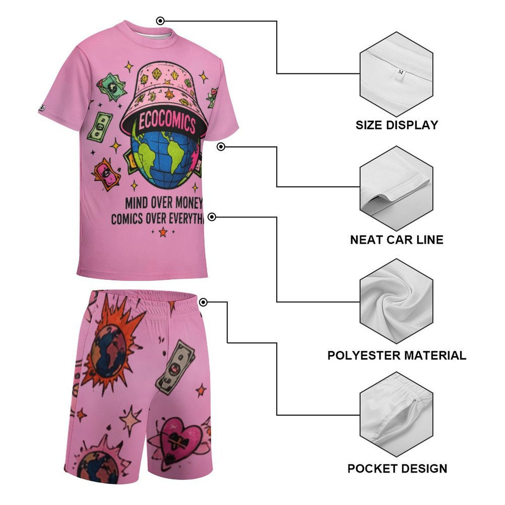 Ecocomics Mind Over Money Teen T-shirt Set Pink