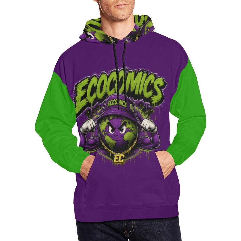 learn invest repeat purple and green hoodie  (USA Size)
