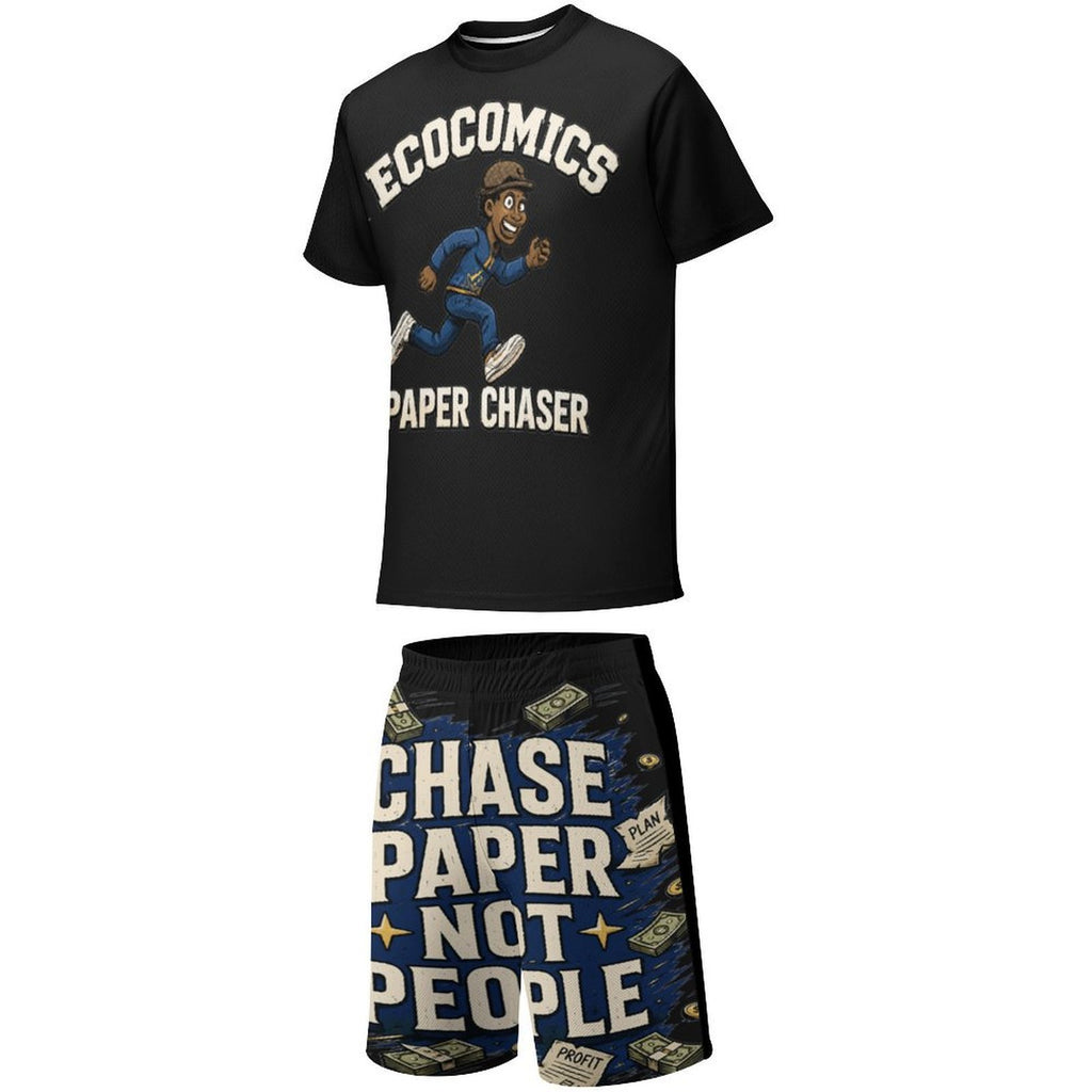 Ecocomics Paper Chaser Black Teen T-shirt Set