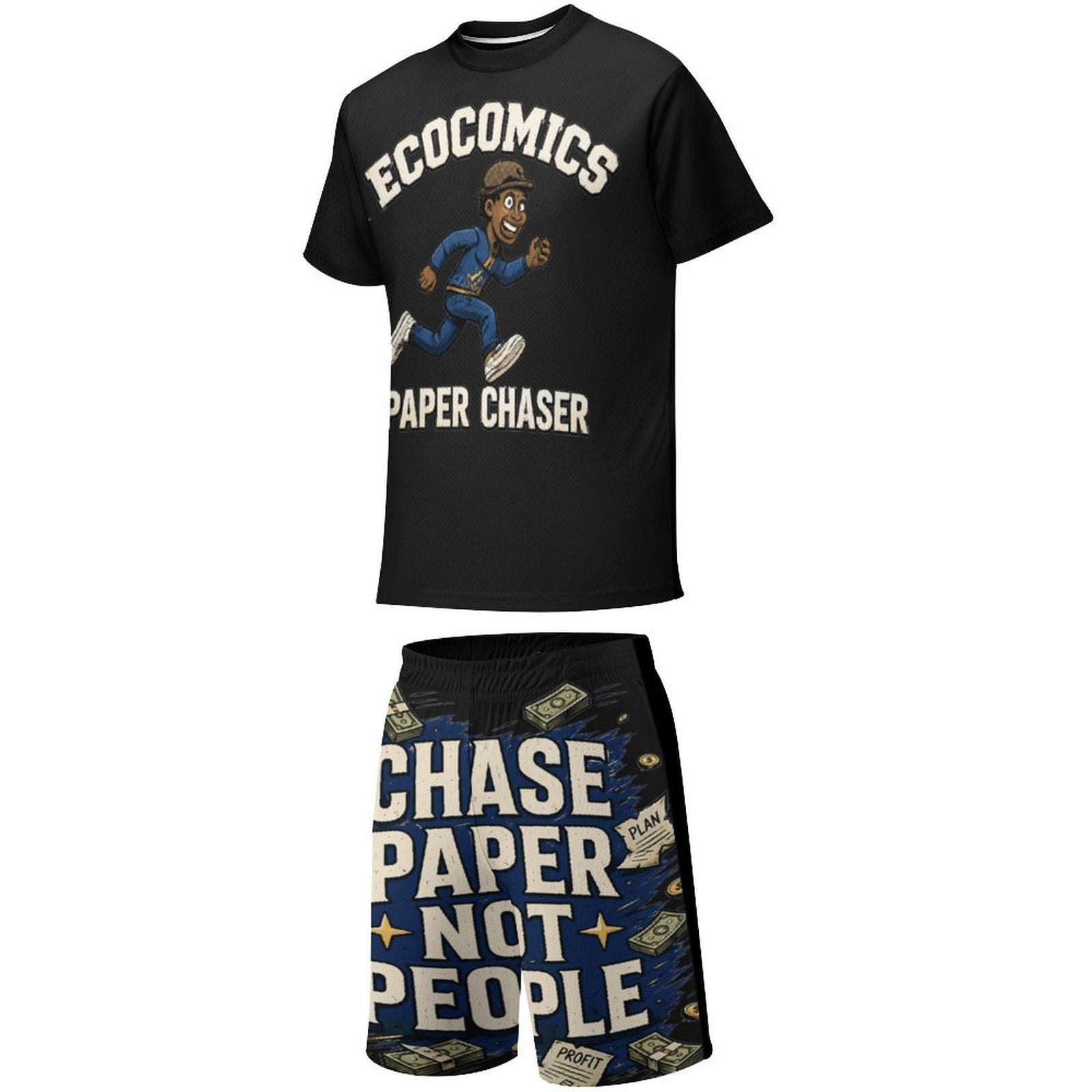 Ecocomics Paper Chaser Black Teen T-shirt Set