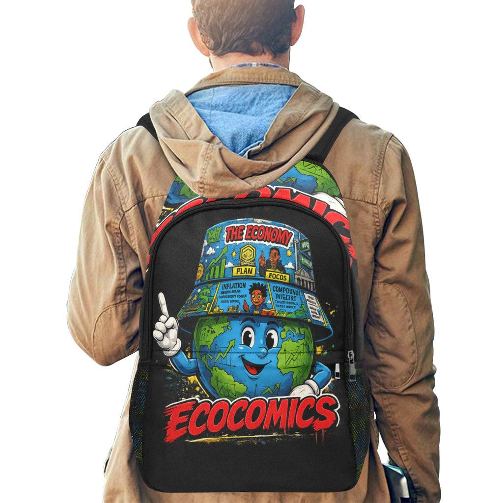 Back To School Fabric Backpack with Side Mesh Pockets