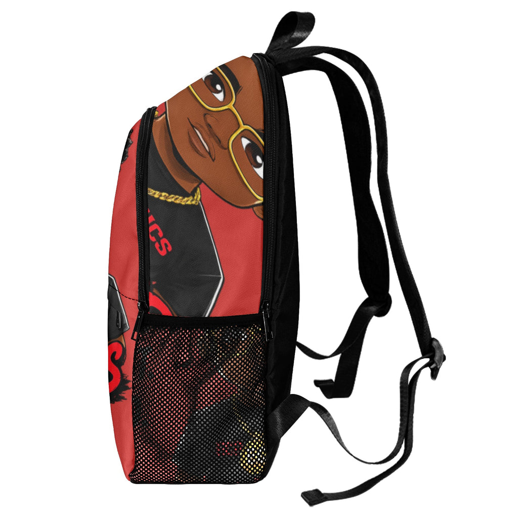 Ecocomics Red Backpack Fabric Backpack with Side Mesh Pockets