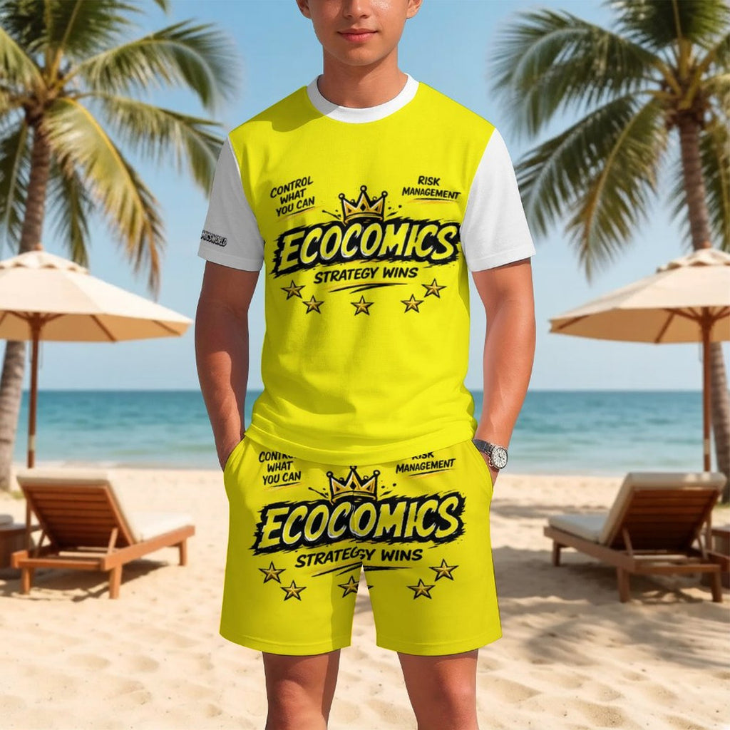 Ecocomics Strategy Wins T-shirt Set White/yellow