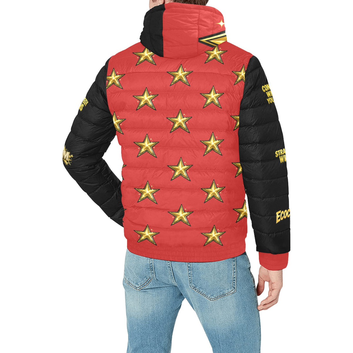 Ecocomic Bubble Jacket red and black Hooded Jacket