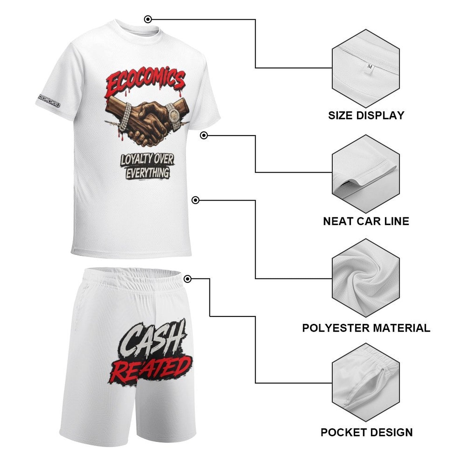 Ecocomics Cash Related White Teen T-shirt Set