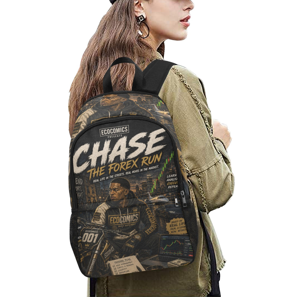 CHASE_The_Forex_Run_EcoComics Fabric Backpack with Side Mesh Pockets