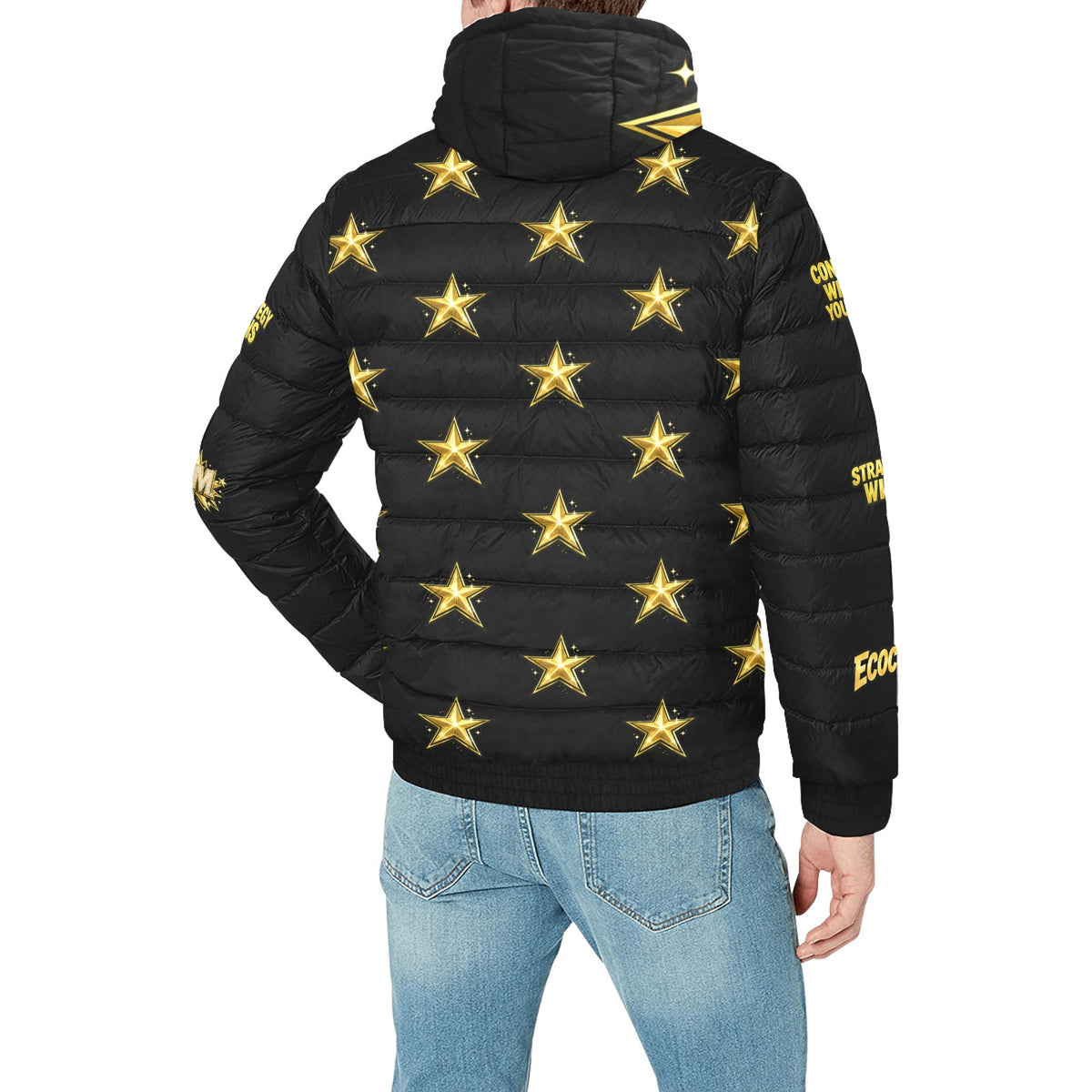 Ecocomic Bubble Jacket All Black Hooded Jacket