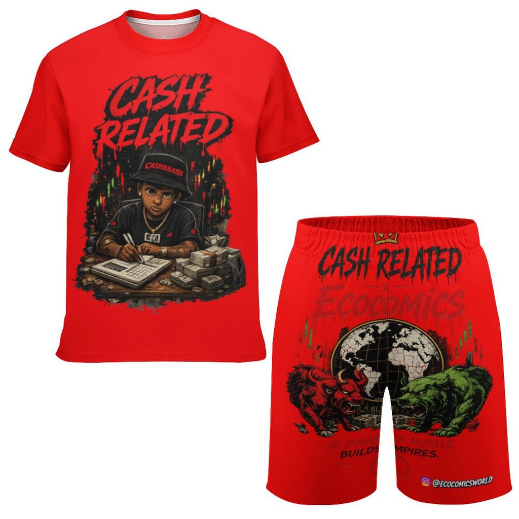 Ecocomins Cash Related Teen T-shirt Set RED