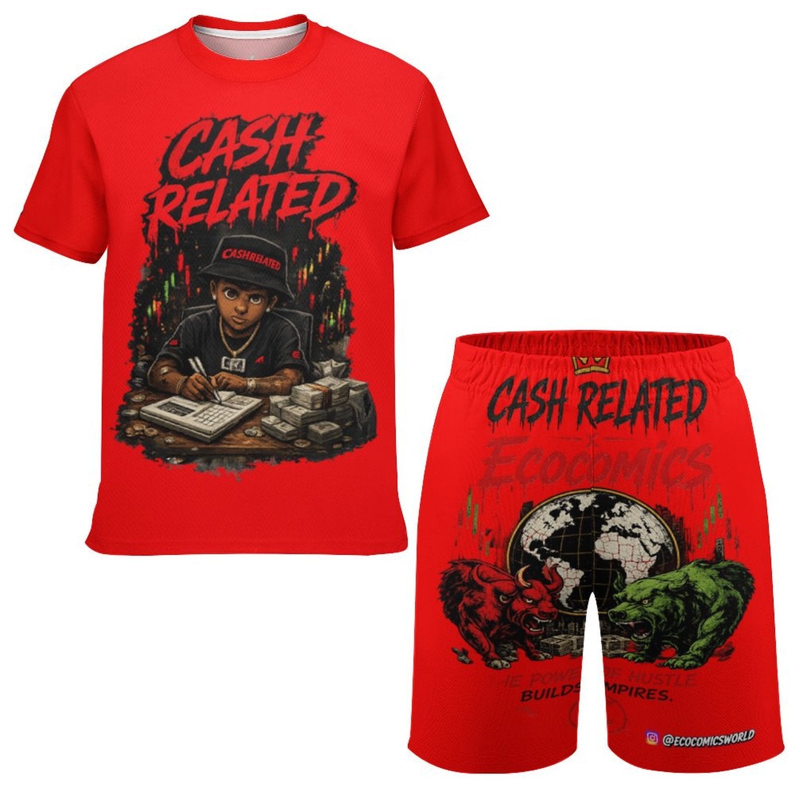 Ecocomins Cash Related Teen T-shirt Set RED