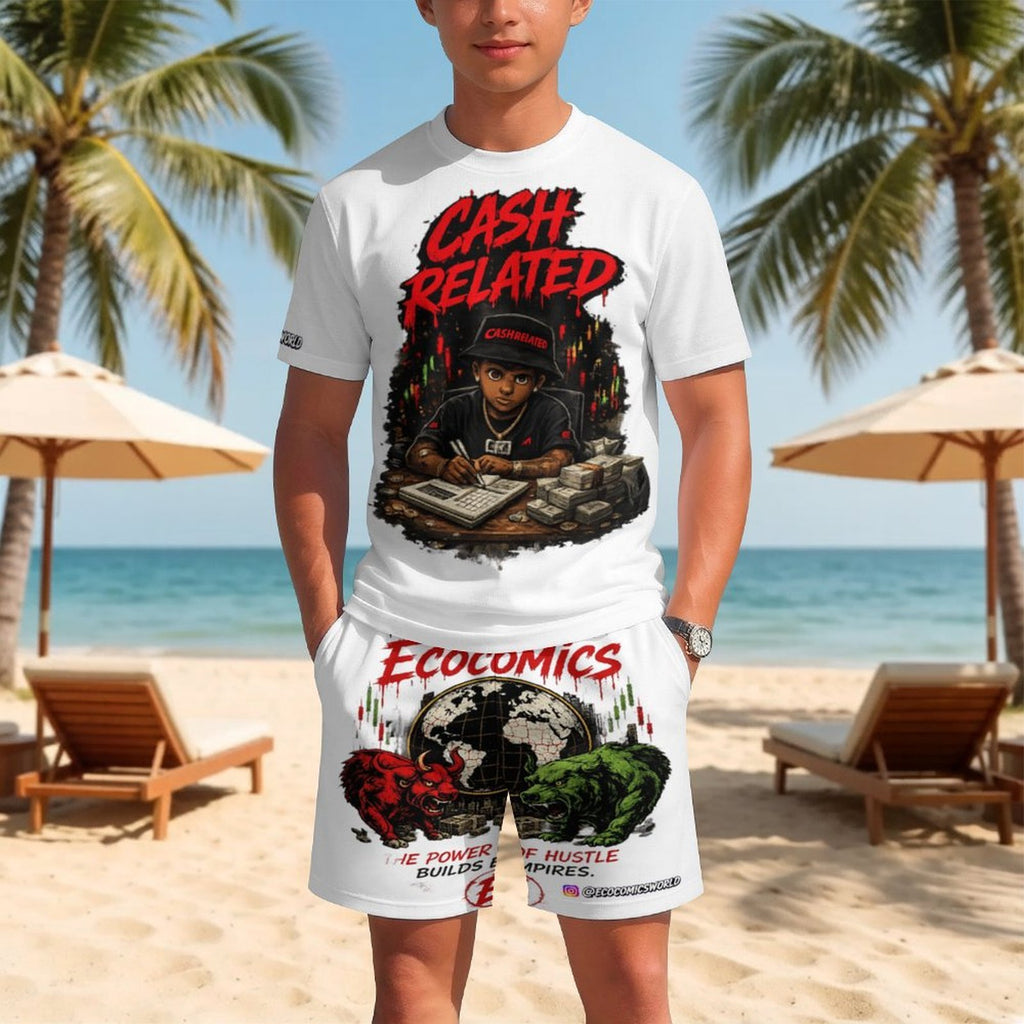 Ecocomics Cash Related Teen T-shirt Set White