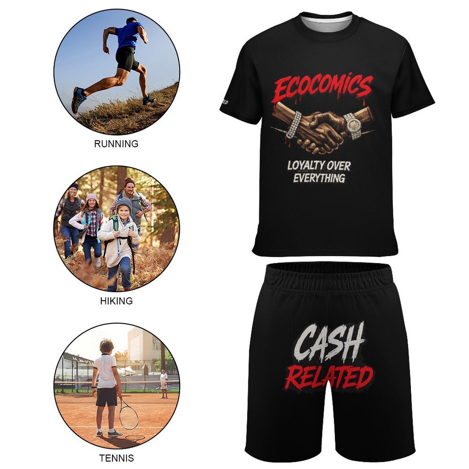 Ecocomics Cash Related Black Teen T-shirt Set