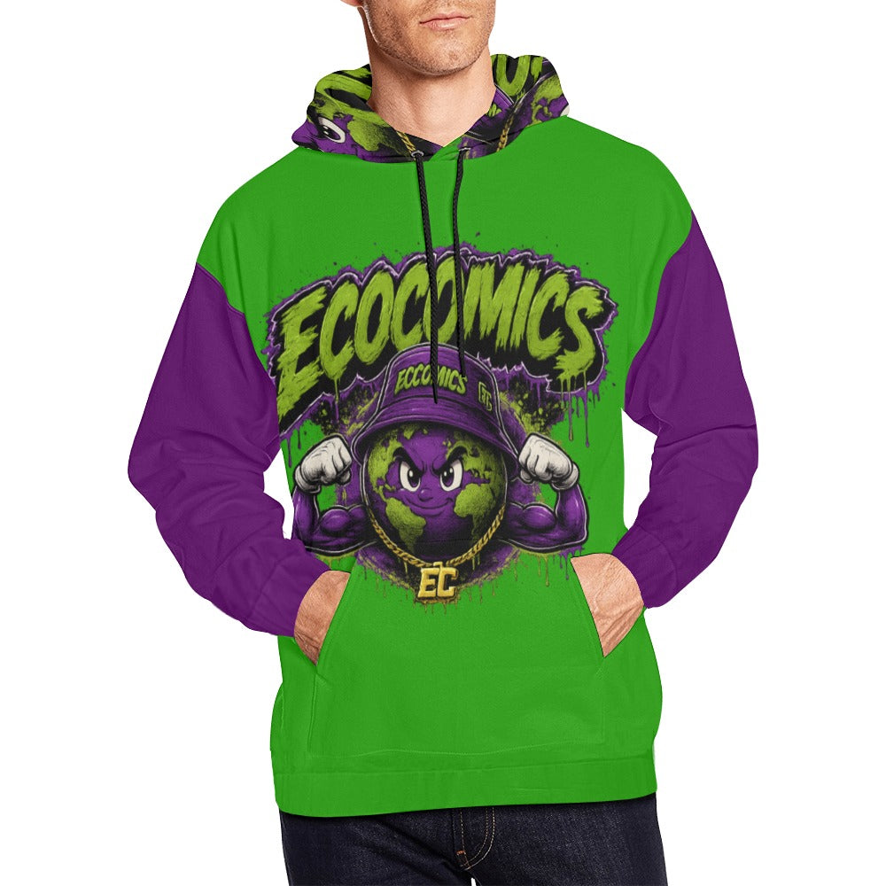 learn invest repeat green and purple hoodie (USA Size)
