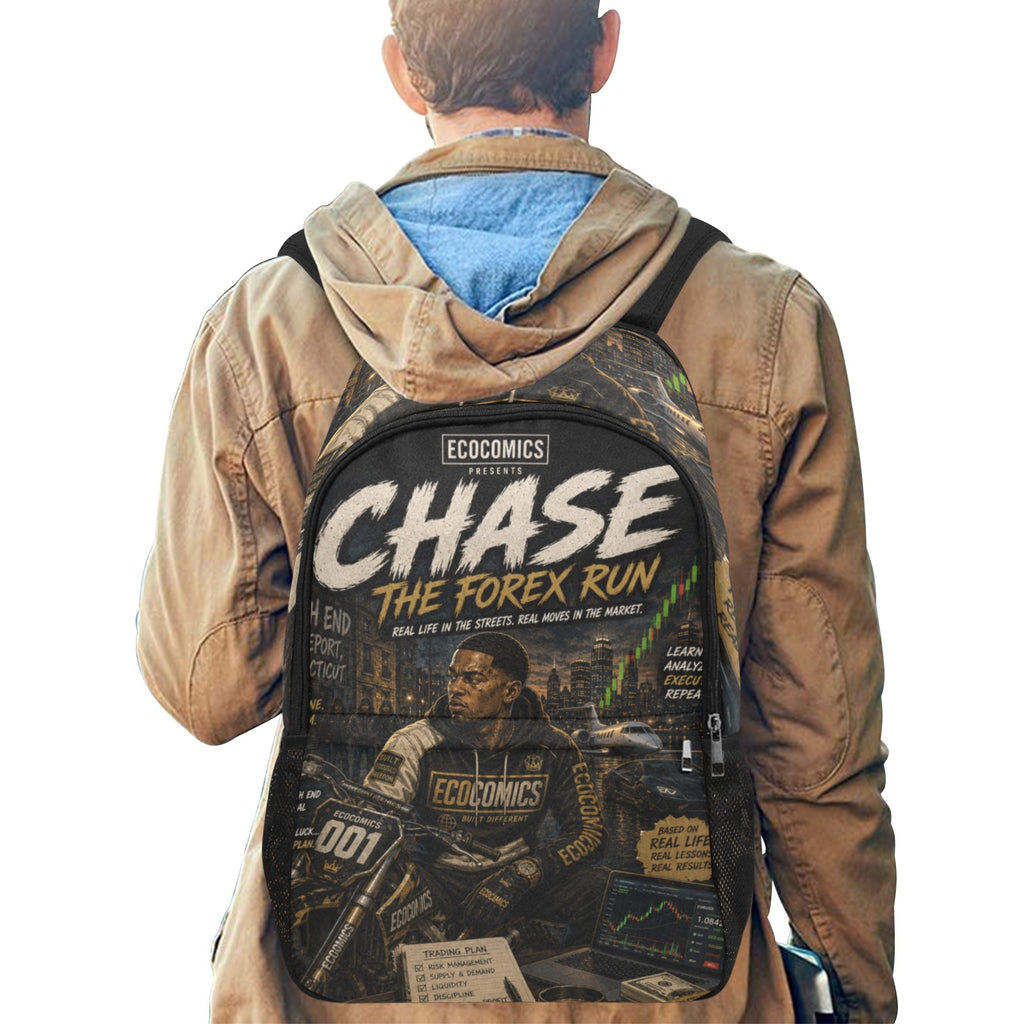 CHASE_The_Forex_Run_EcoComics Fabric Backpack with Side Mesh Pockets