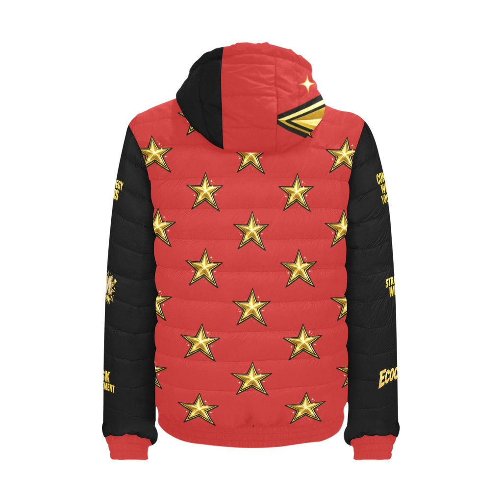 Ecocomic Bubble Jacket red and black Hooded Jacket
