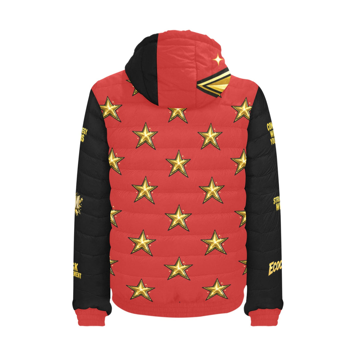 Ecocomic Bubble Jacket red and black Hooded Jacket