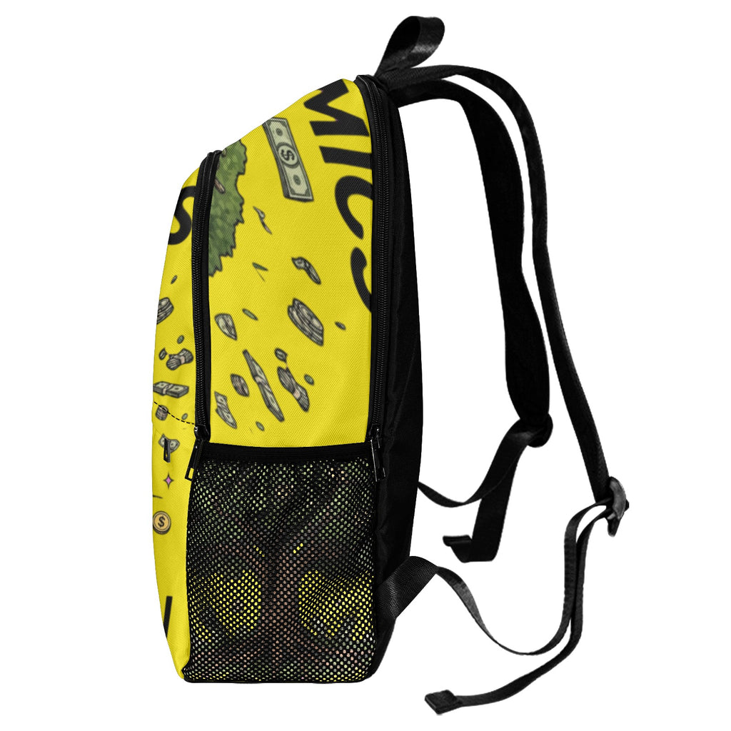 Ecocomics Yellow BackPack Fabric Backpack with Side Mesh Pockets