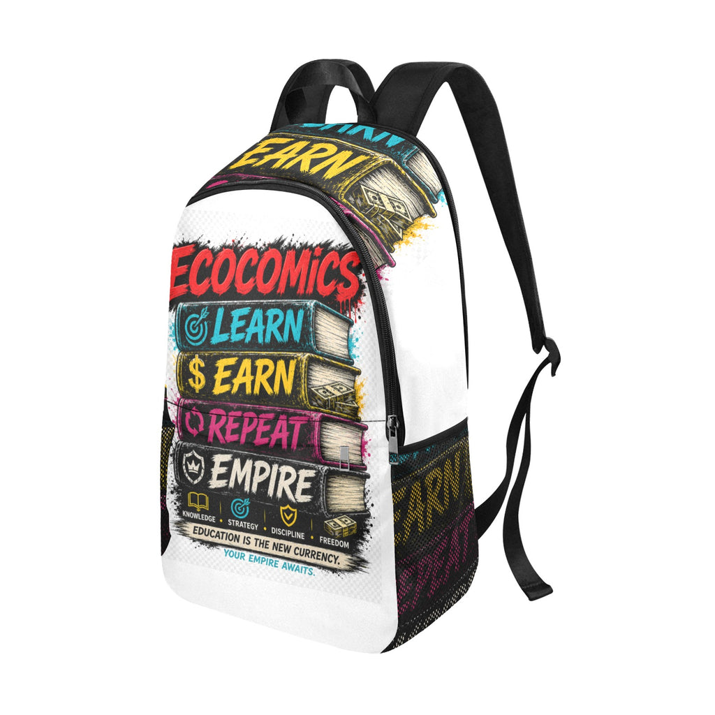 Back To School Fabric Backpack with Side Mesh Pockets
