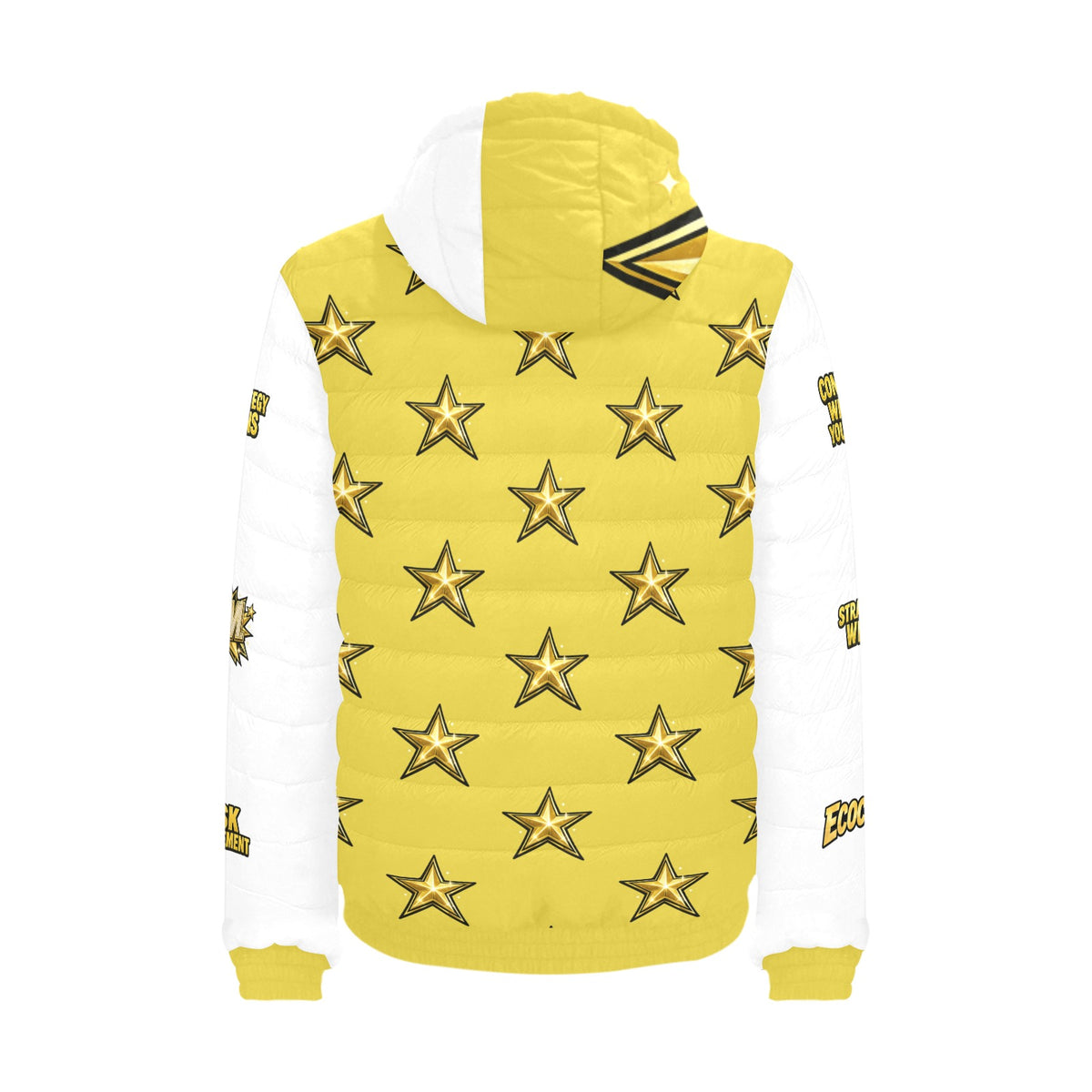 Ecocomic Bubble Jacket Yellow and White Hooded Jacket