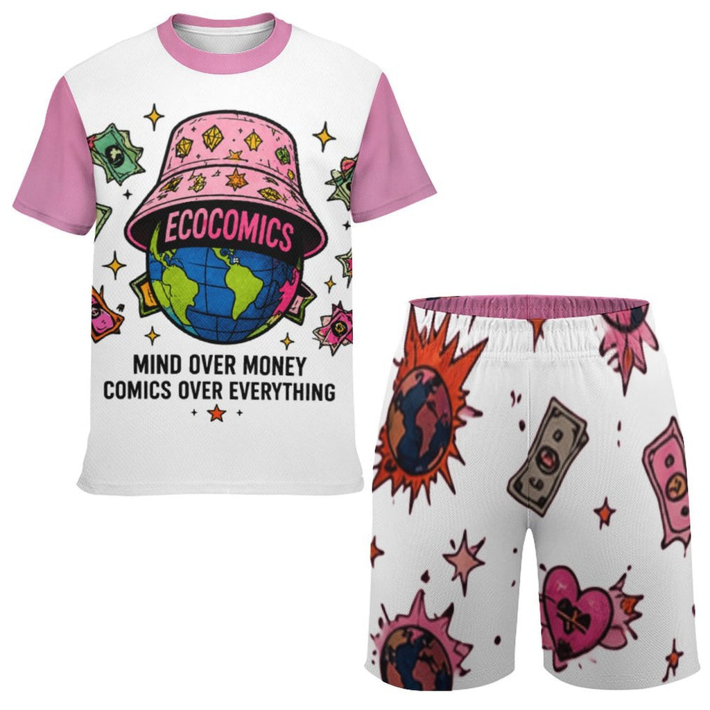 Ecocomics Mind Over Money Teen T-shirt Set White\Pink