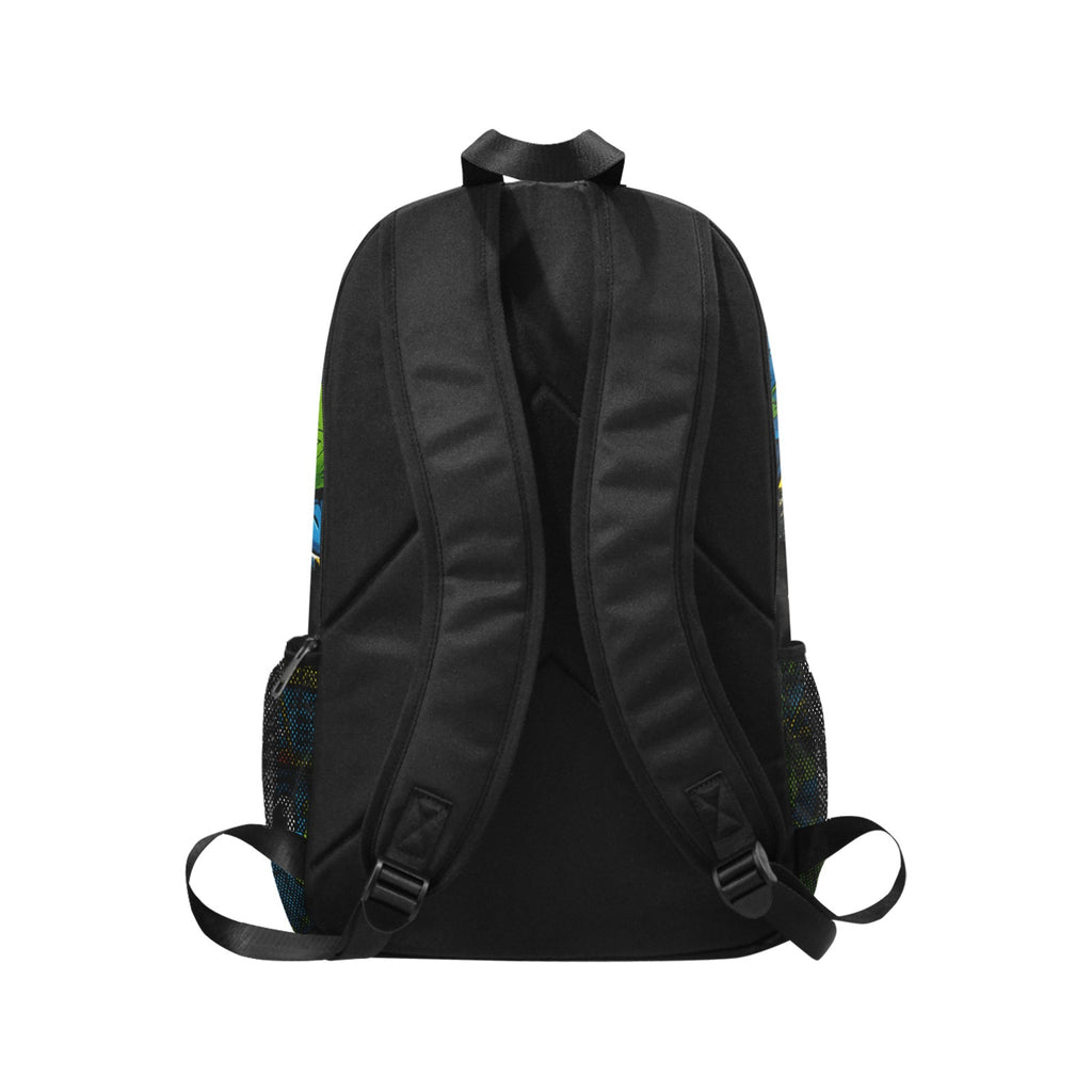Back To School Fabric Backpack with Side Mesh Pockets