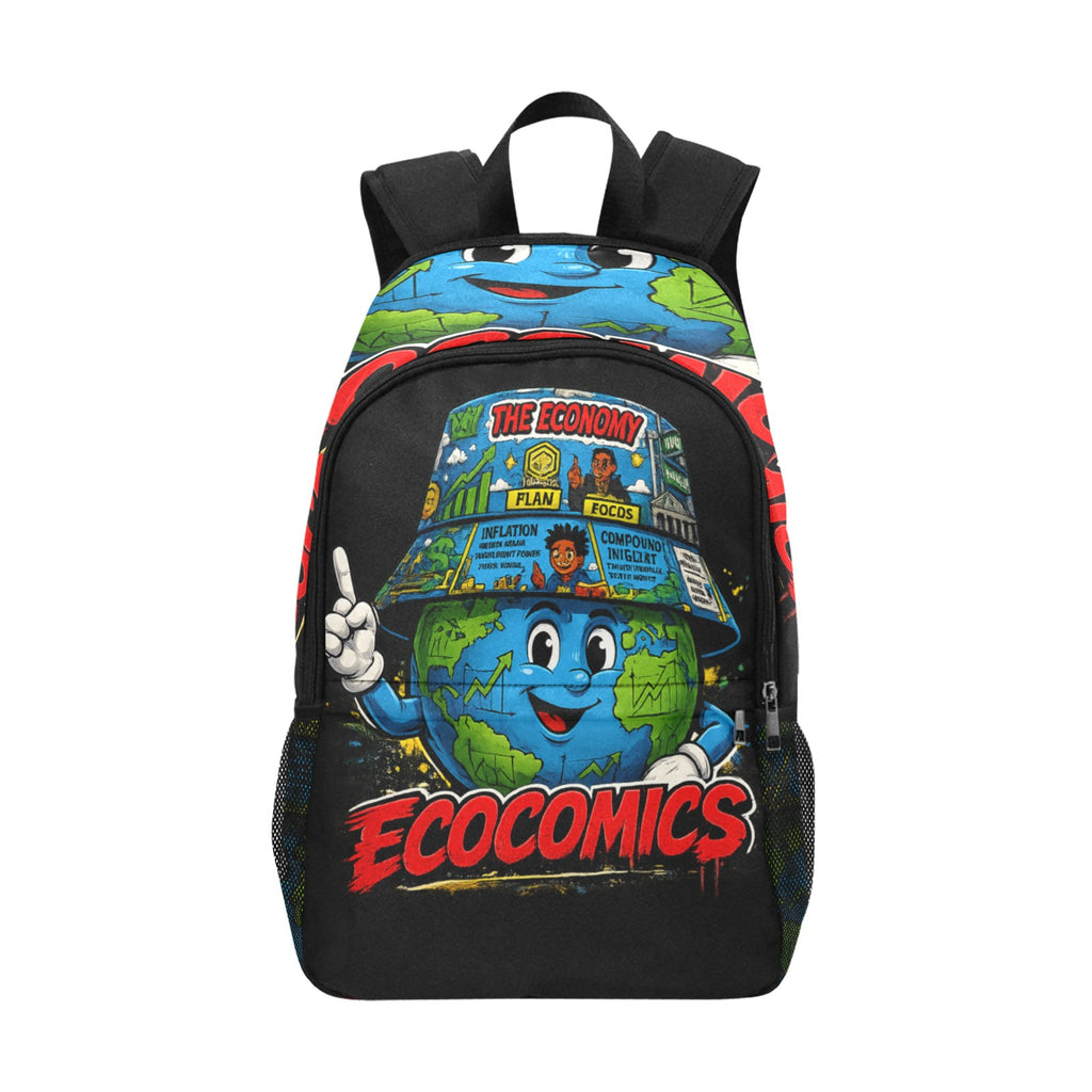 Back To School Fabric Backpack with Side Mesh Pockets
