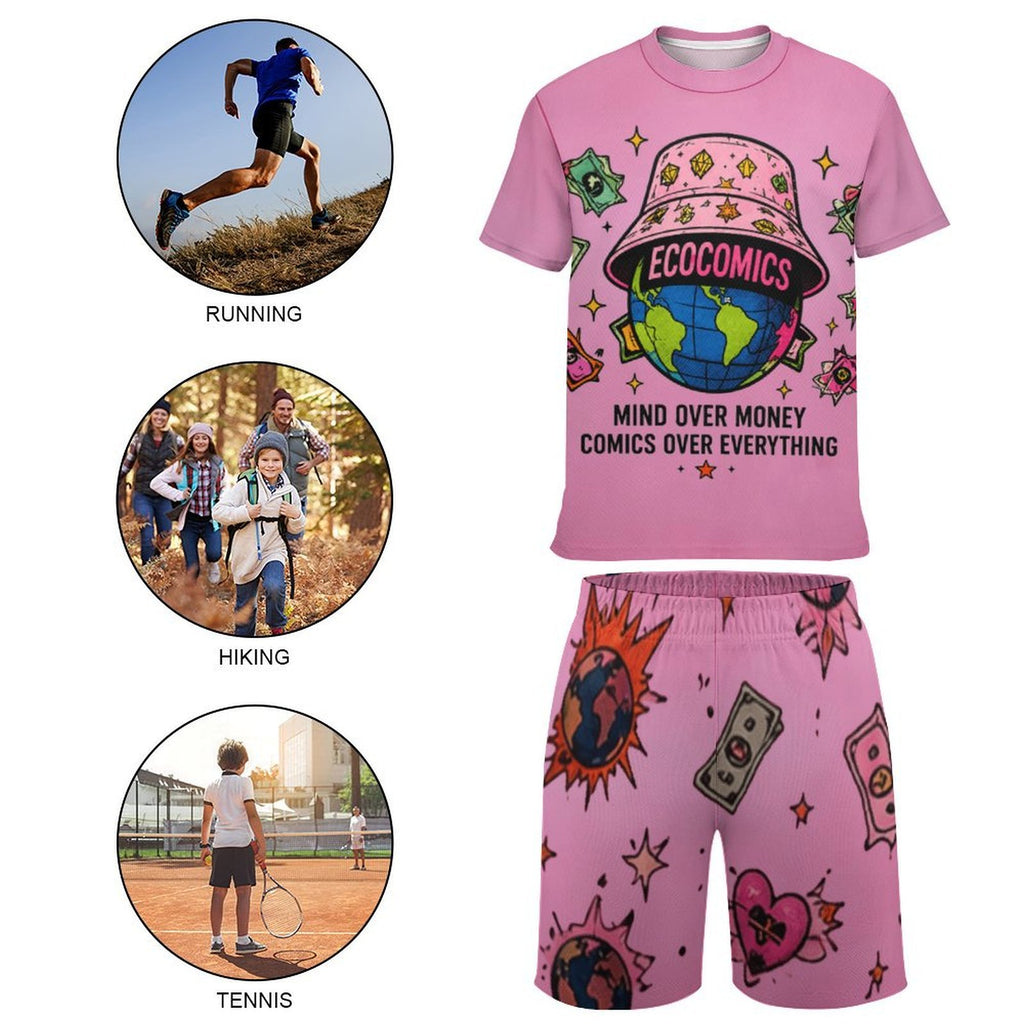 Ecocomics Mind Over Money Teen T-shirt Set Pink