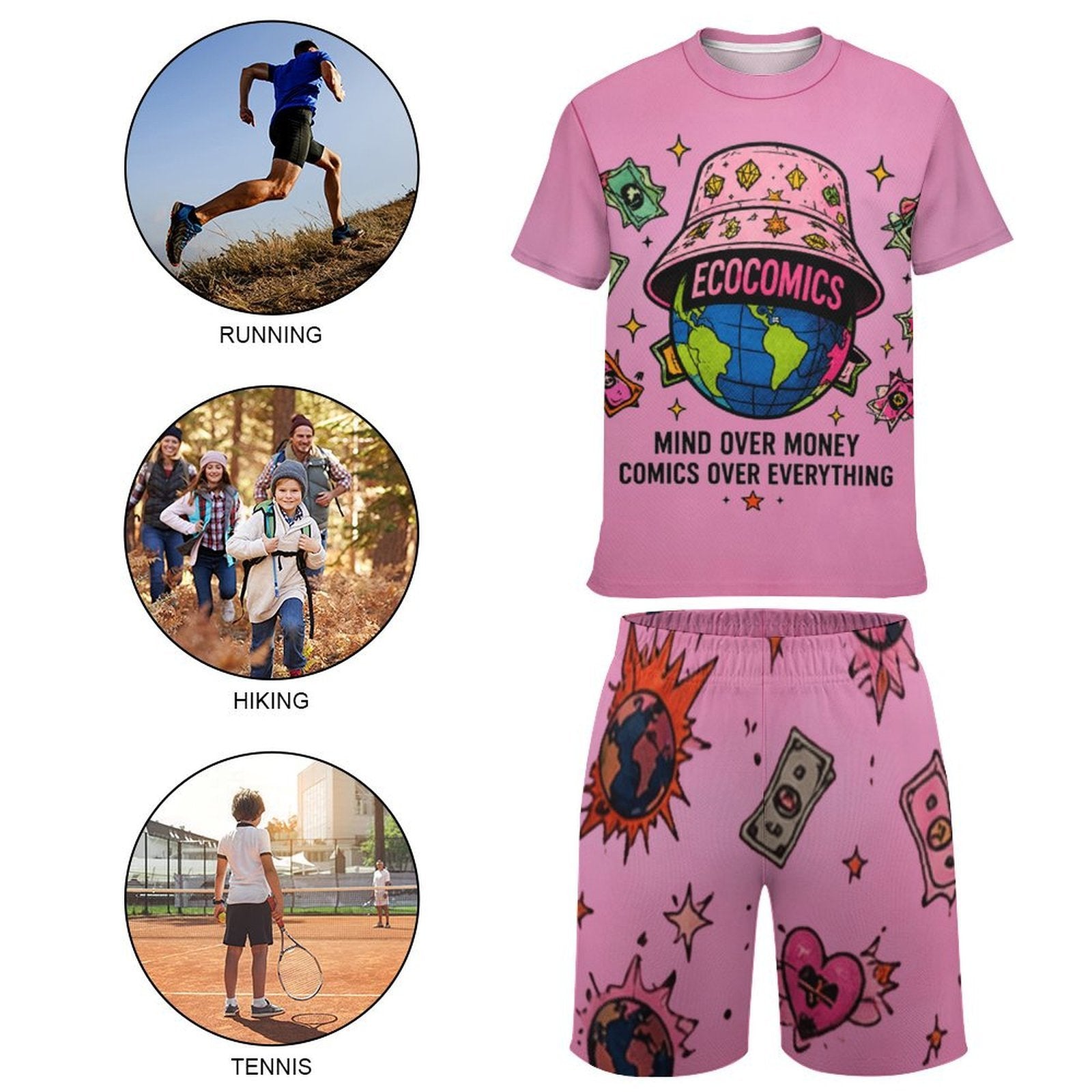 Ecocomics Mind Over Money Teen T-shirt Set Pink