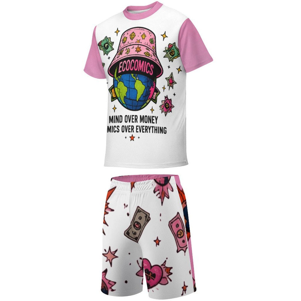 Ecocomics Mind Over Money Teen T-shirt Set White\Pink