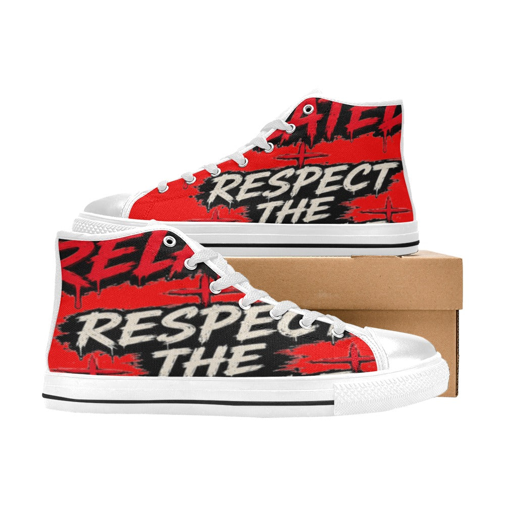 Red Cash Related Repect High Top Canvas Shoes for Kid