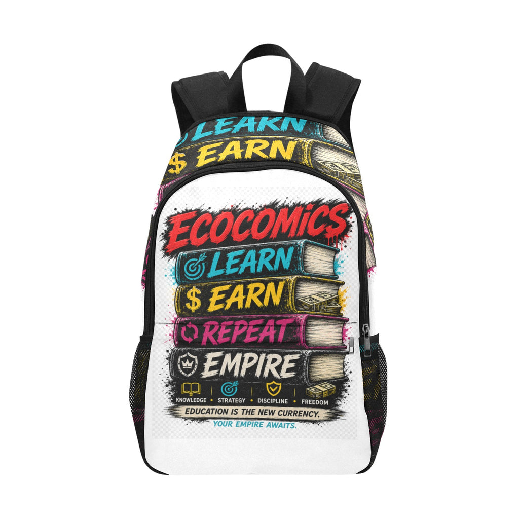 Back To School Fabric Backpack with Side Mesh Pockets