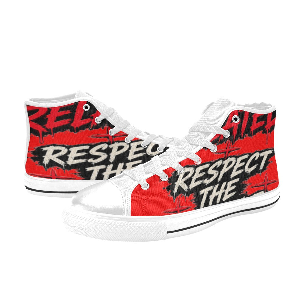 Red Cash Related Repect High Top Canvas Shoes for Kid